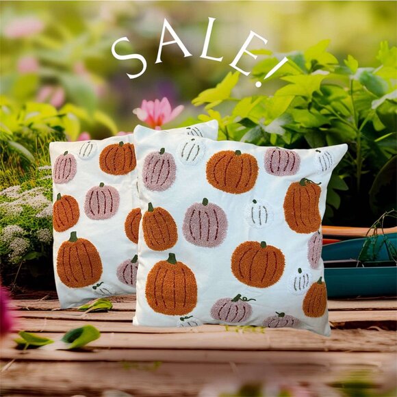 Halloween / Thanksgiving Pillow Case Set of 2 Embroidered Quality Design Tosleo - Picture 6 of 13